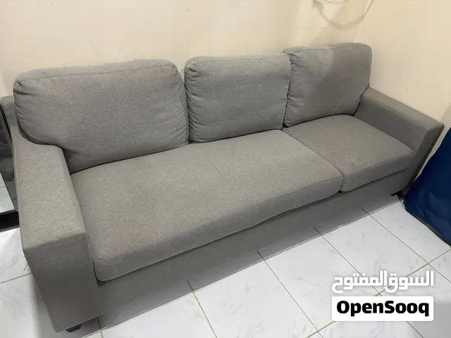 Light Grey 3-Seater Fabric Sofa in Good Condition
