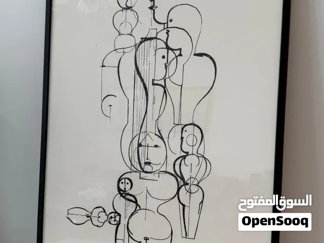 Title: Framed Abstract Line Drawing Art Print