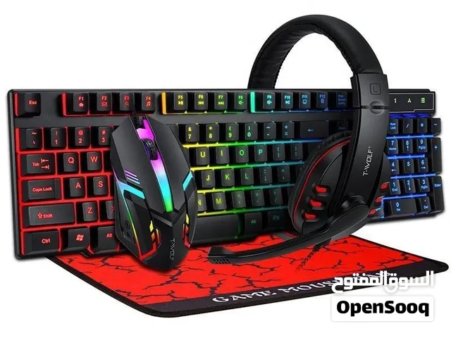 كت (كيبورد+ماوس+باد+سماعة) R8 RGB BLACK KIT 4-in-1