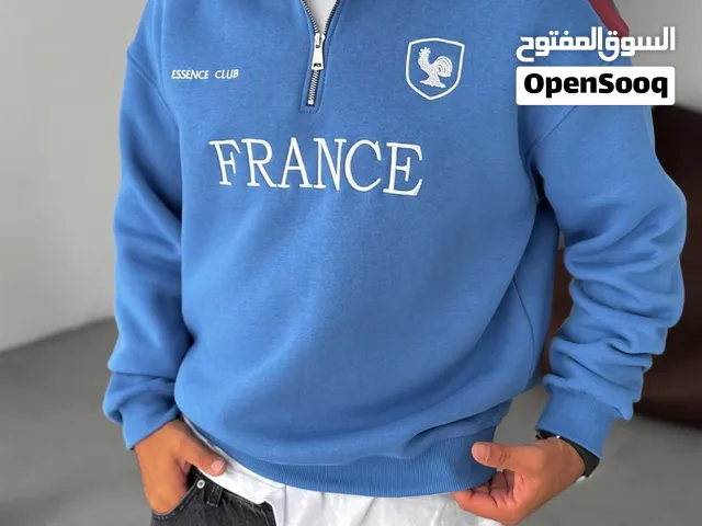 Unisex مناسب للجنسين   سويت شيرت FRANCE خامة قطن صافي 100% عالي الجودة، ناعم على الجلد ومريح في اللب