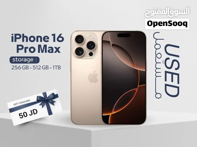 IPHONE 16 PRO MAX ( 256GB ) USED /// ايفون 16 برو ماكس ذاكرة 256مستعمل وكاله