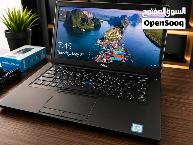 لابتوب ديل بمعالج core i7 ram 8 SSD 256 المنيوم معدني كيبورد مضيء مثالي وفخم للدراسة وجميع الاستخد