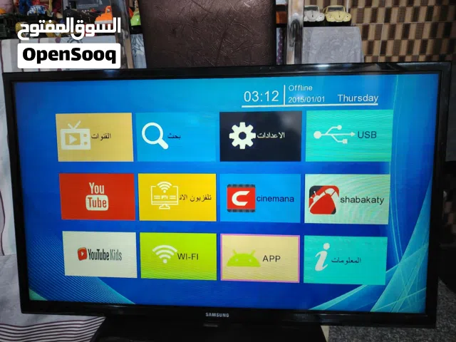 شاشه حجم 32 شركه سامسونك إصليه، بدون نت ومكفوله،وياها ريموت وقاعده وستلايت نت،