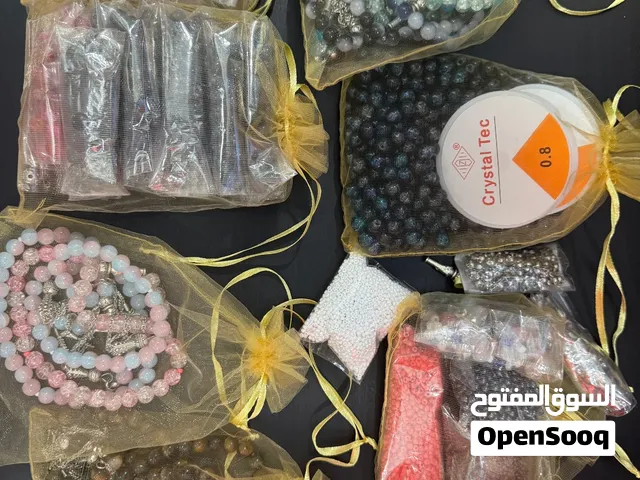 مجموعة من الحجار للمسابح-الاساور مع خيط مطاطي