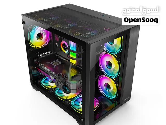 كيس Gaming Huntkey S980 Tornado فارغ بدون مراوح أسود Full View – صندوق كمبيوتر ATX