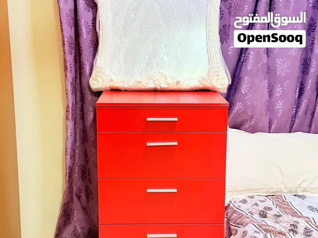 Red Cute Cupboard  &  White Dressing Table Mirror