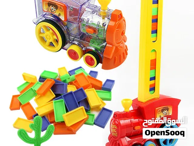 قطار  دومينو صوت  و اضاءه  يبني البلوكات