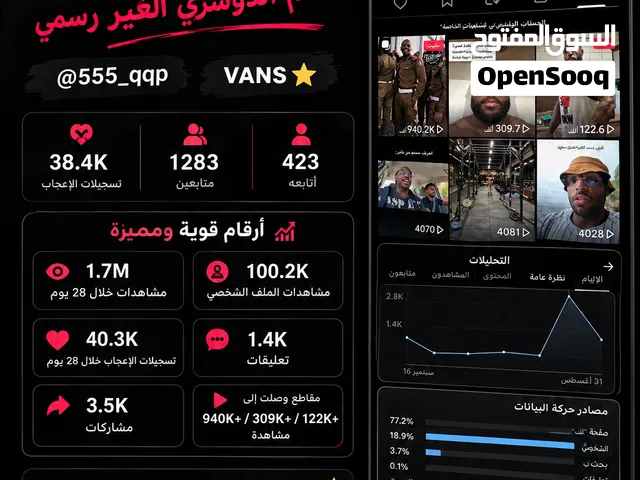 اليوزر:   .639f.المتابعين: 1283  تسجيلات الإعجاب: 38.4K  أرقام الحساب قوية:  مشاهدات وصلت