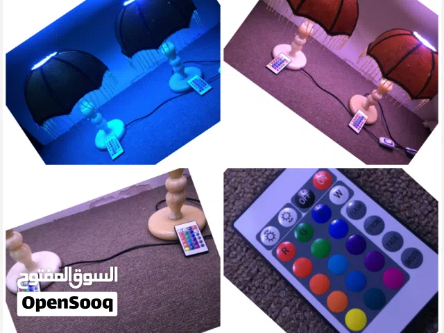 2 أبجورات رخام غرفة نوم عرائسي روووووعة مع ريموت لتغيير الوان الاضائة وتخفيض شدة وحساسية الضوء