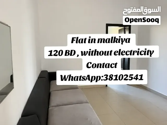 Flat for rent in malkiya  2 bedroom ,2 bathroom ,hall , kitchen  120 BD , without electricity  Conta