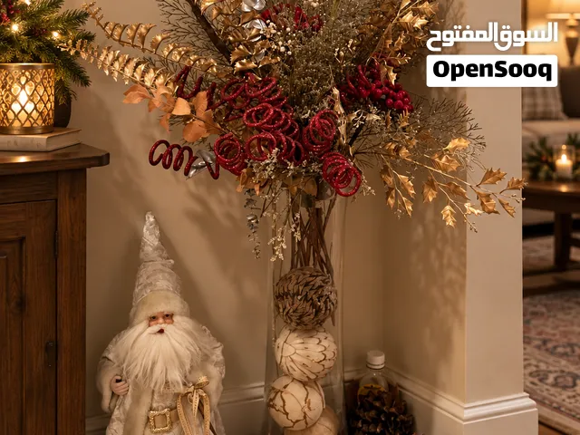 Festive Floral Arrangement & Santa Set