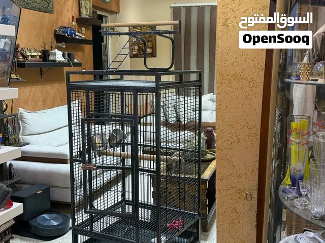 قفص ببغاء كبير متحرك مع ستاند