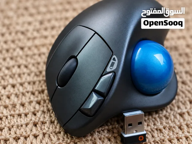 Logitech Wireless Mouse Silver & Blue Trackball M570 Unifying 5 Button