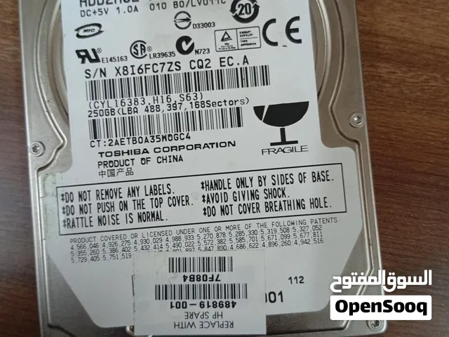 مساحه HDD تيوشيبا 250 جيبي