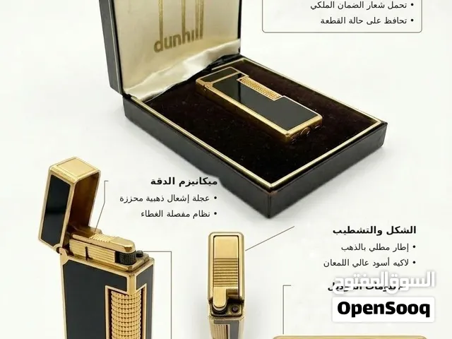 ولاعة  Dunhill Rollagas رولاغاز سويسرية بغاز بيوتان، حجمها تقريباً 6.5×2.5 سم