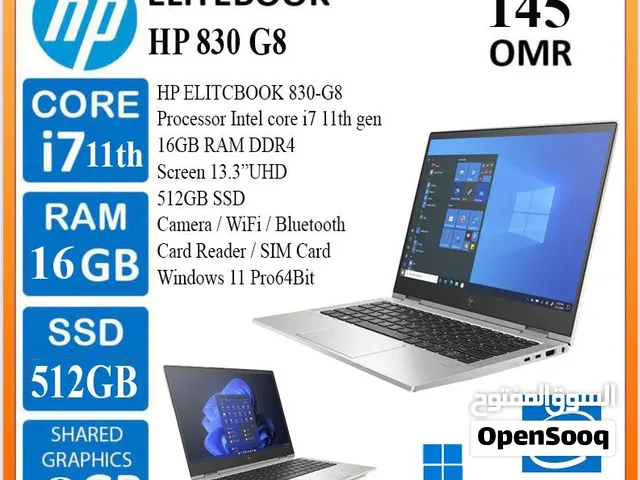 عرض لابتوب بمواصفات عالية HP Intel i7 16 GB Ram 11th Generation - أقرأ الوصف