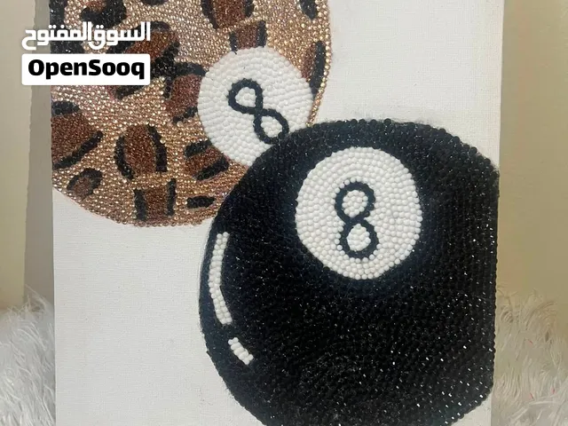 لوحة مزينة و مرسومة يدوية hand-made bedazzled and painted canva