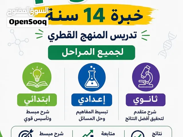 مدرس علوم خصوصي في قطر   خبرة 14 سنة