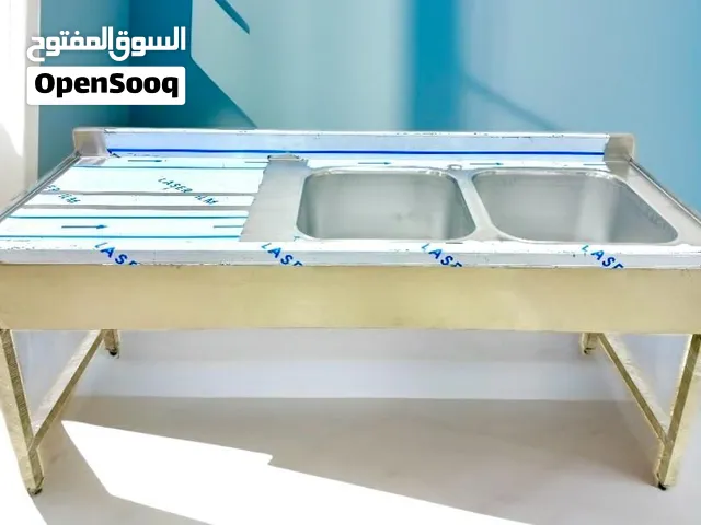 حوض 2 عين مقاس 180 سم خامات تقيلة تتحمل ضغط الشغل  مصنوع من استانلس ستيل 304 ملي وربع – مقاوم للصد