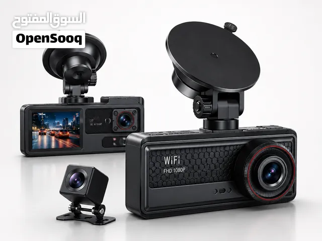 وثّق كل لحظة بالطريق بثقة ووضوح!  كاميرا سيارة DVR ثلاثية العدسات تصور أمامي وداخل السيارة والخ