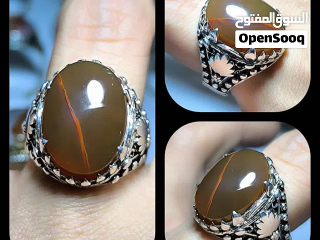 خاتم عقيق طبيعي