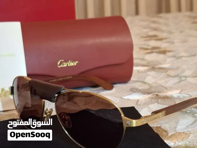 نضارة شمسية  فاخره كارتير أفياتورز بإبزيم من جلد البقر بإطار خشبي