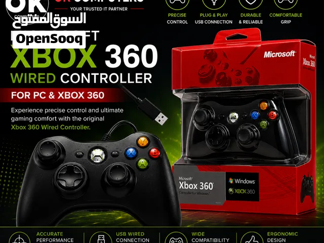 يد اكس بوكس اتصال سلكي عبر منفذ USB متوافقه مع ويندوز واكس بوكس