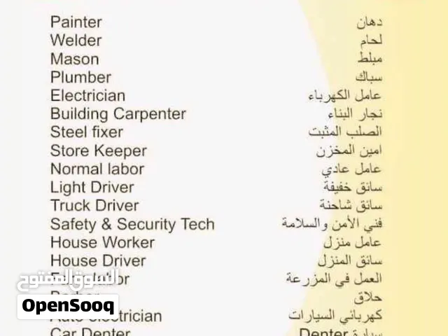 استقدام عمال من الهند في جميع المجالات