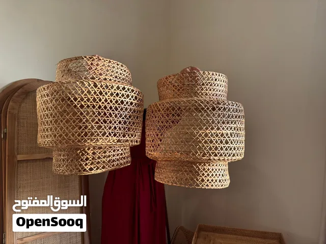 Rattan ceiling lamp shades (2 pcs)