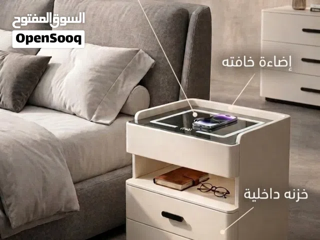 طاوله جانبيه ذكيه مع قفل ذكي اوبصمه او خزنه داخليه   متوفر 3 موديلات