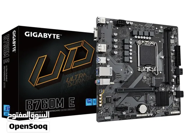 مذربورد جيجابايت لمعالجات انتل جيل 12 + 13 + 14 - GIGABYTE UD B760M-E DDR5 LGA 1700 MOTHERBOARD