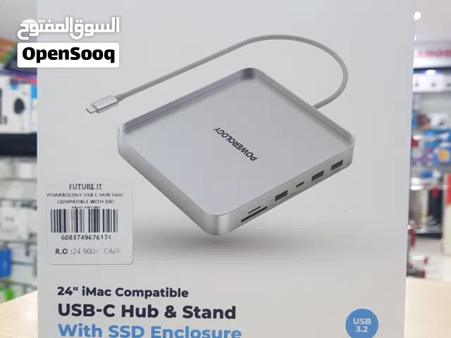 Powerology 24 imac compatible usb-c hub &stand with ssd enclosure