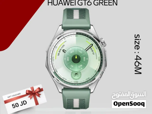 HUAWEI WATCH GT6 GREEN ( 46M ) NEW /// ساعه هواوي جي تي 6 لون اخضر مقاس 46 ملي الجديد