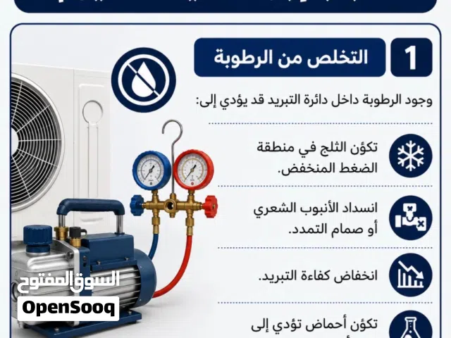 فني تكيف وتبريد مكيفات تركيب جديد ومستعمل وتعبئة غاز وصيانة