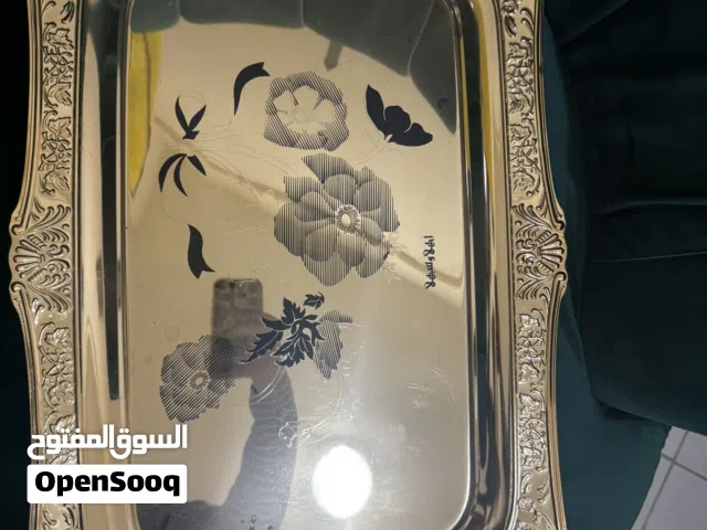 صواني تقديم جديده مطليه ذهب 3 قطع
