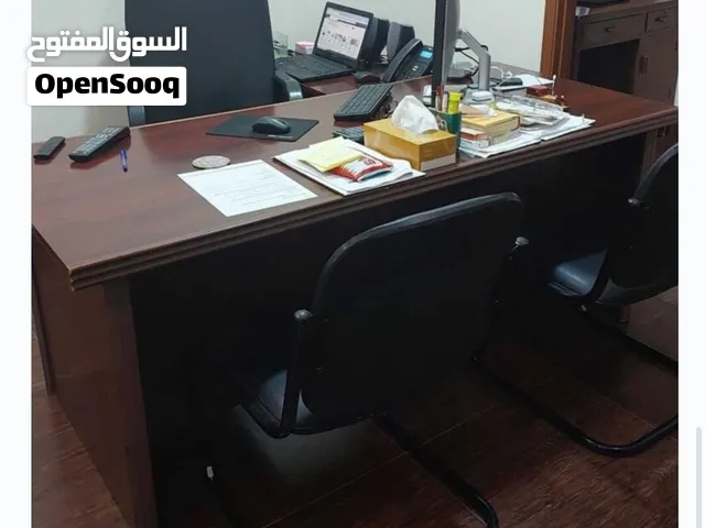 Used Office Furnitures For Sale big L shape table 100 BD with black leather cover chair