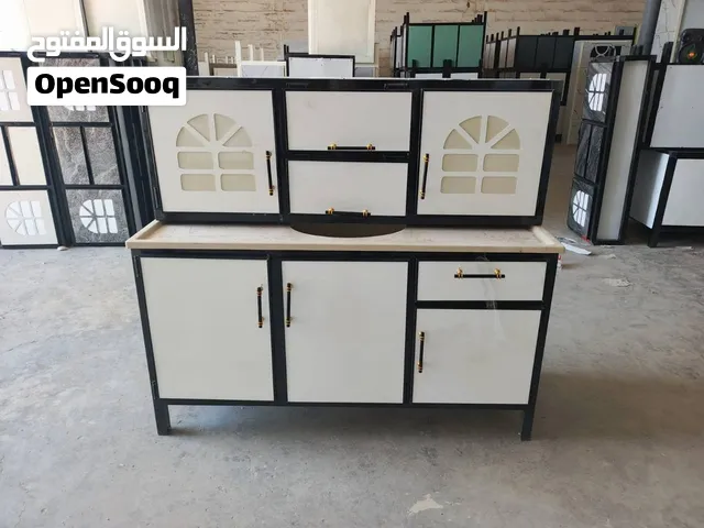 كاونتر المنيوم قياس متر ونص قطعتين سنك مرمر وملحق