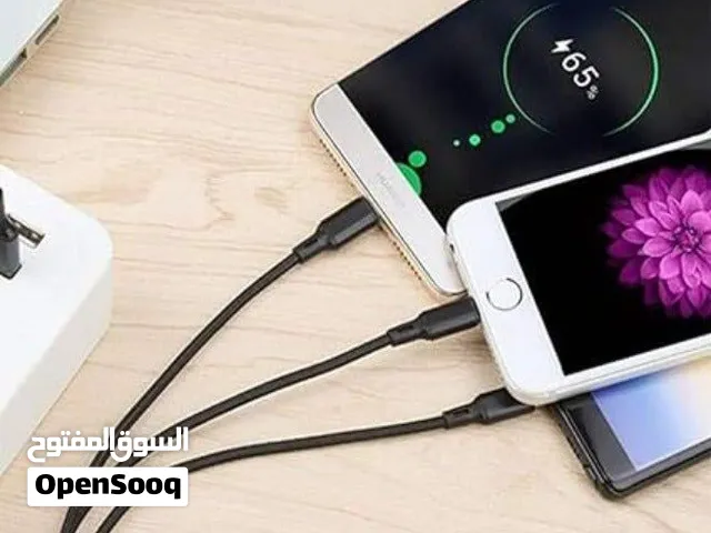 كابل شحن 3 في 1 سريع – Lightning + Type-C + Micro USB