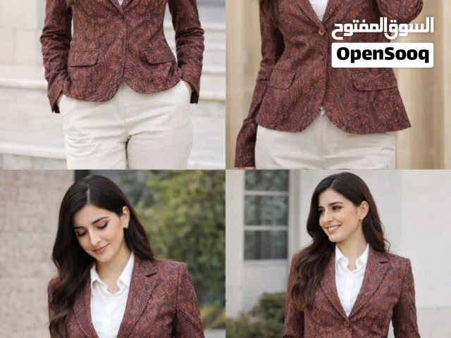 طقم مكون من جاكيت رسمي مع قميص و بنطلون جديد غير مستعمل لون بني وبيج صناعة تركية بسعر مغري
