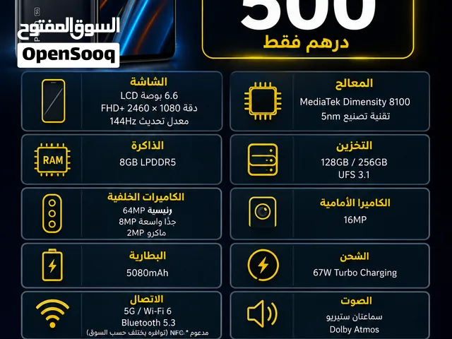 معالج العاب رائع كاميرا 64 ميجا بكسل شحن سريع 67 واط تردد 144 ھرتز مساحة 256 8 رام بطارية 5080
