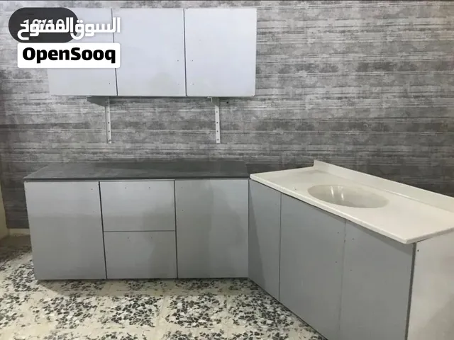 كاونتر mdf القياس متر و20 ارضي وملحق مع سنك متر و20