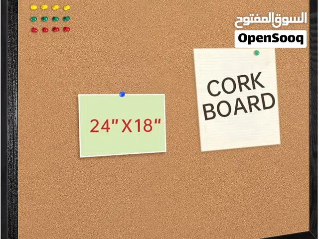 لوح اعلانات قابل للتعليق فلين وقماش Cork Wall Board Pin Plate 60x90 سم جديد ازرق او سكني عدد 4