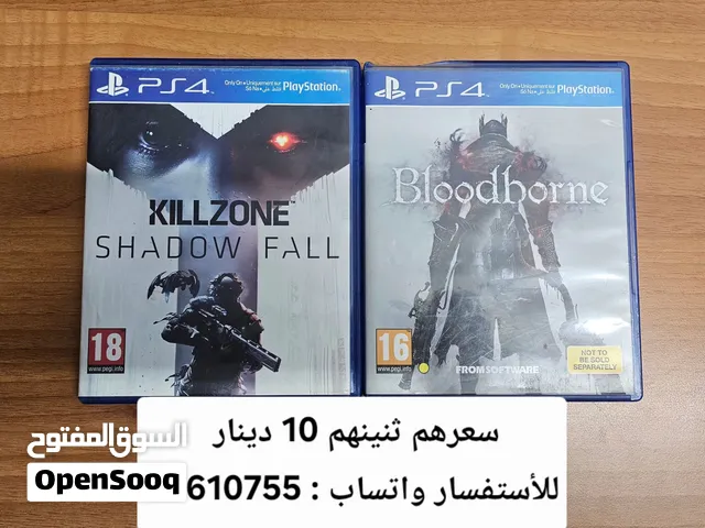 لعبة Bloodborne و KILLZONE SHADOW FALL  سعرهم اثنينهم 10 دينار استخدام قليل وقابل للتفاوض بسعر معقول