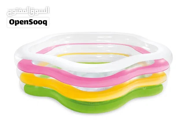 بركة سباحة انتكس مقاس 185cmX180cmX53cm على شكل وردة ارضية نفخ مريحة من ISLAND TOYS
