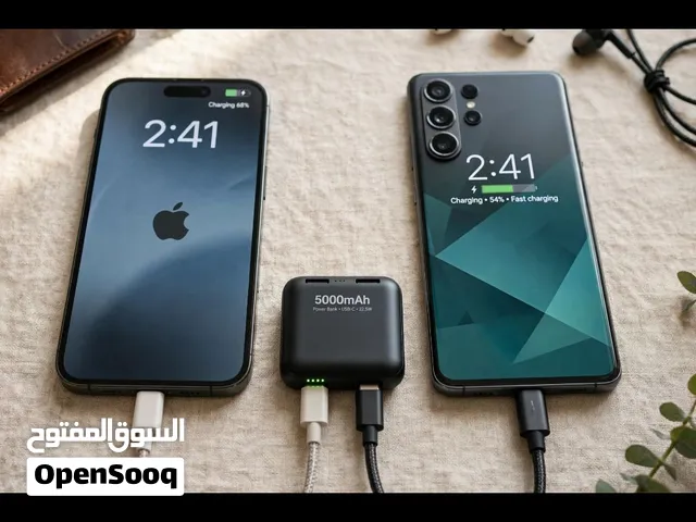 باور بانك ميني 5000mAh حجم صغير - جديد يشحن مرة ونص