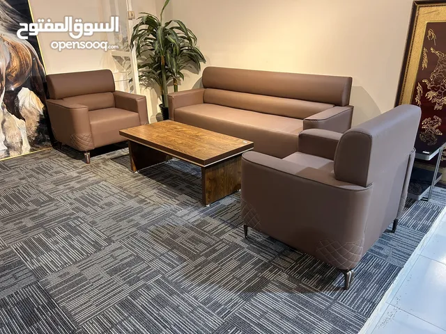 modern brown leather office sofa set 260 Only