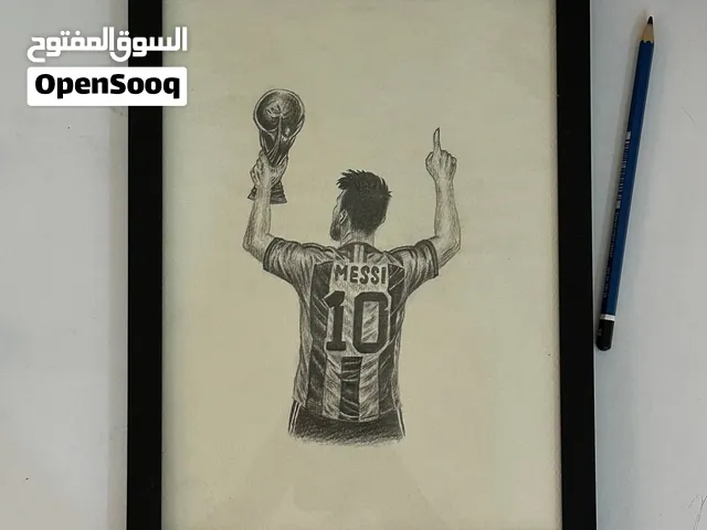 لوحة رسم رصاص للاعب ميسي
