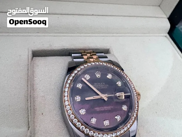 رولكس ديت جست نسائية ذهب مع الماس