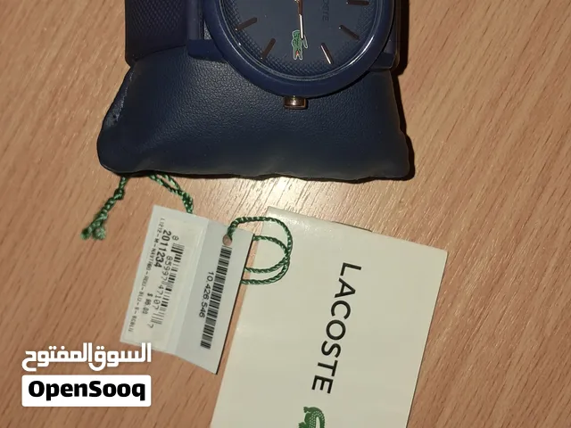 ساعة لاكوست أصليه جديدة مع كامل اغراضها وليبل سعرها 95$ بسعر جيد