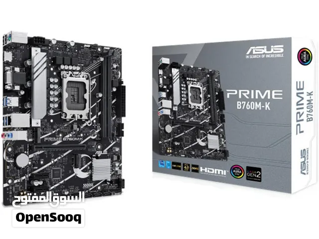 مذربورد ايسوس لمعالجات انتل جيل 12 + 13 + 14 - ASUS PRIME B760M-K DDR5 LGA 1700 MOTHERBOARD